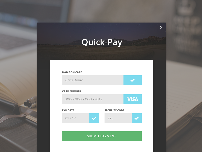 Daily UI #002 - Credit Card Payment card cart checkout credit credit card master card pay payment submit visa