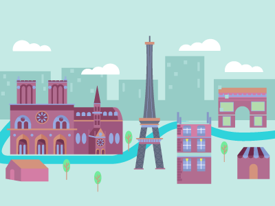 Paris aftermath illustration eiffel tower illustration notre dame paris vector