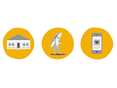 School Builds, Left Shark and Instagram Icons building icon instagram left shark phone yellow