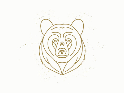 Black Bear bear camp illustration line work mono line