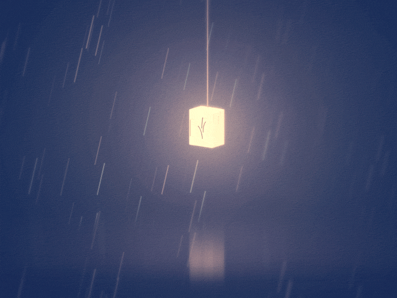 3am gif lamp light loop minimal rain scene street