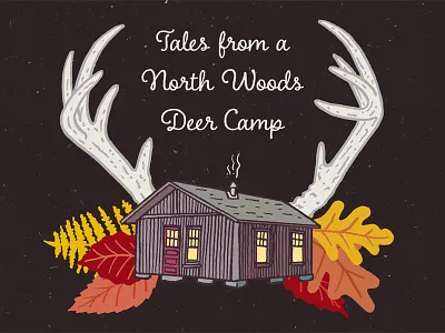 Cabin Antlers antlers book cover illustration leaves