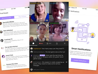Blab iOS App - Live Stream & other improvements blab discovery find people live stream live streaming notifications permission web