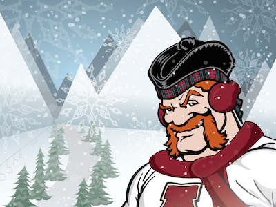 Winter Scene Mascot college illustration mascot mountains winter