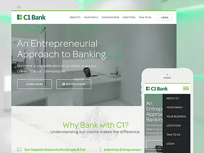 C1 Bank Website banking fintech flat responsive ui web website white