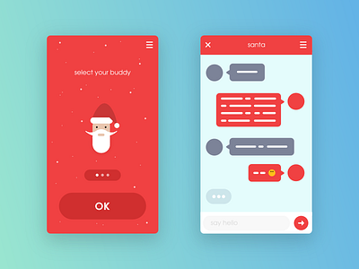 Holiday Chat chat concept holiday santa simple ui