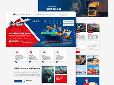 PT Unitama Multi Sarana - Logistic Services Website branding graphic design ui