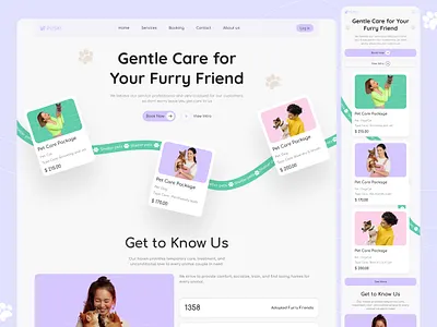 PetCare Website Design animal animal care cat care concept dog care jahid hasan jion landing page pet care pet gromming pet service pet service website pet shop pet sitter pet spa pet veterinary pet web trendy design ui ux website