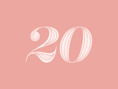 Day 20 flourish italic number pink type typography