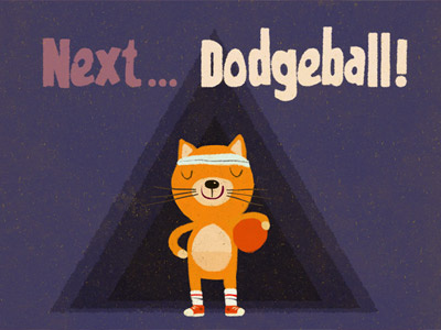 Dodgeball cat dodgeball illustration kids triangle