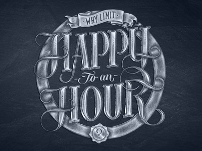 Happy Hour bar chalk typography custom type drinks hand drawn happy hour lettering logo logotype type typography whisky bar
