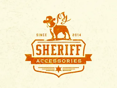 Sheriff accessories animal dog logo retro