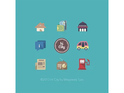 Hi City Icon animation art cover creative design icon music typography