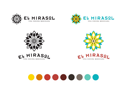 El Mirasol logo2 branding design detail eat floral food icon logo spoon sun sunflower