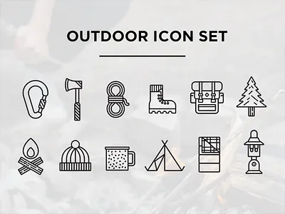 Free Outdoor Icon Set! axe backpack boot fire free hatchet icon icons outdoor rope set tree