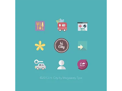 Hi City Icon animation art cover creative design icon music typography