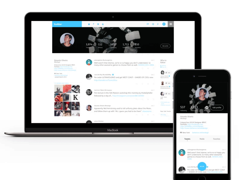 Twitter redesign | Profile page animation animation design minimal profile redesign twitter ui