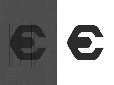 E - Mechanic (E + Tools) brand design brand identity branding e icon logo negative space settings symbol