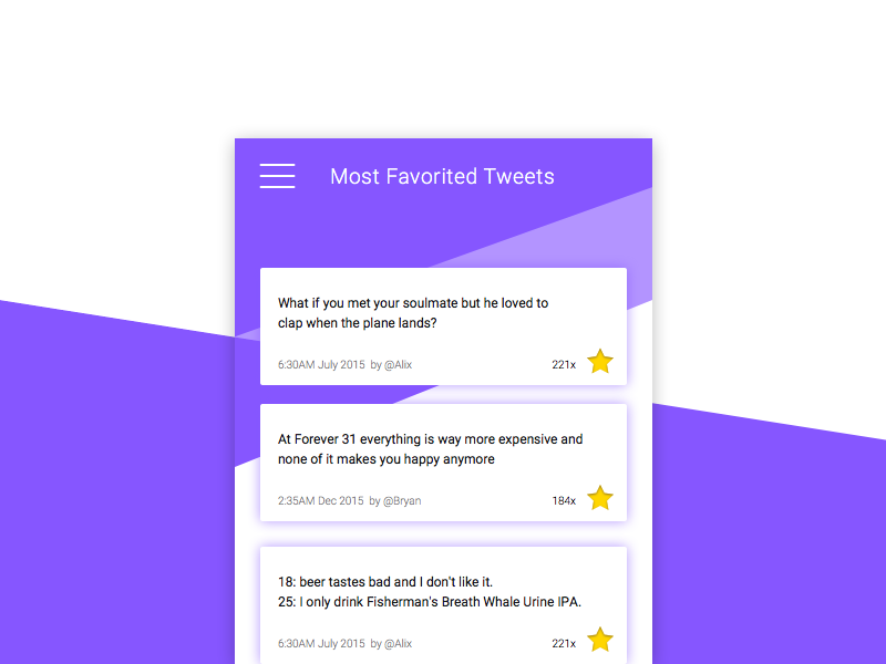 favorites dailyui favorites list material shadow sketch tweets twitter