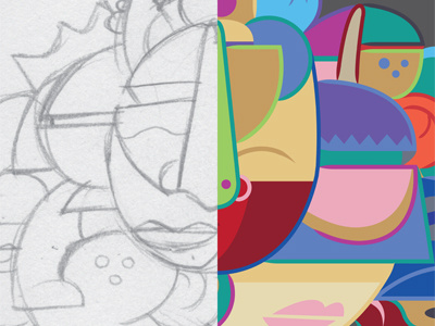 New Wave Illustration drawing illustration illustrator monsters twosides