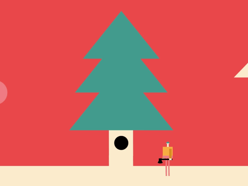 Happy Holidays bobsled christmas family home lumberjack snow tree warm woodcutter