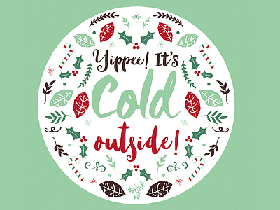 Christmas Card 2015 brush candy canes christmas colours holly text type