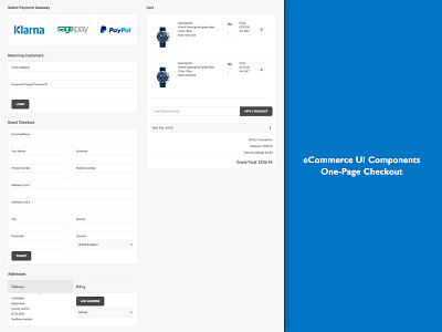 One Page Checkout Components checkout ecommerce payment ui