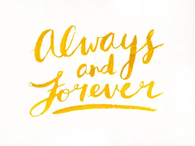 Always + Forever art brush lettering gold hand lettering love painting water color wedding