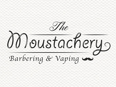 Moustachery barber barbershop black logo moustache vape vaping vintage white