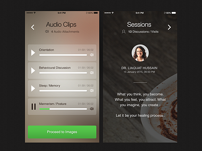 iOS - Doctors Area android app doctors icon ios iphone phone psychology screen ui ux