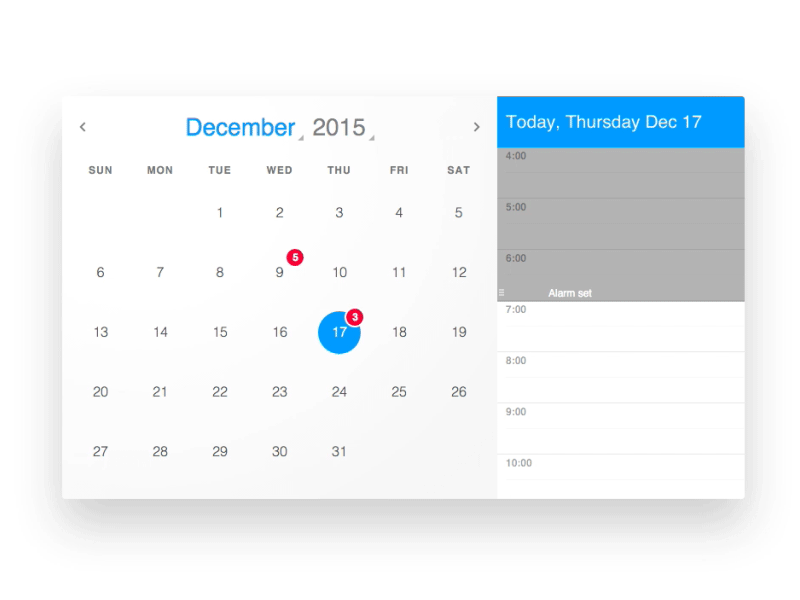 Calendar - Day 038 038 alarm calendar dailyui do not disturb