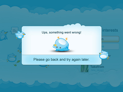 Pop-Up TV birds blue fail interface pop up tv warning