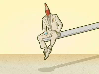 Man On Ledge graphic design illustration suit texture vector