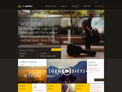 Hoornbeek church design flat grid responsive site web website
