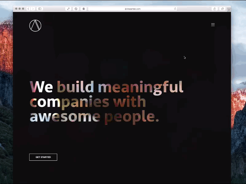 JoinSpartan gif motion spartan type website