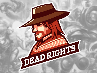 Team Dead Rights brand cowboy esports fps gaming logo mascot mock poncho sports western