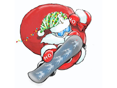 Santa Boarder christmas santaclaus snowboarder xmas