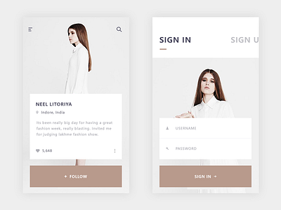 sign in + another user profile (E-commerce app) ecommerce follow like password profile signin ui user