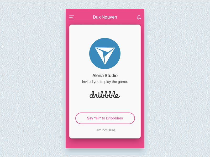 001 First shot - Hello Dribbble animation debut shot hello invitation ios mobile ui ux