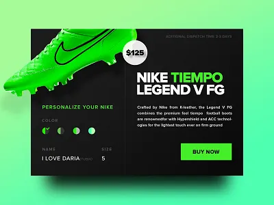 Nike tiempo legend personalization colorful concept customize nike shoe ui