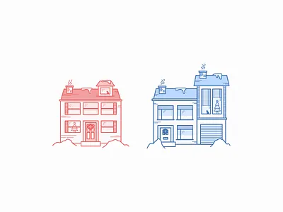 Christmas Houses Illustration christmas festive holidays house illustration snow