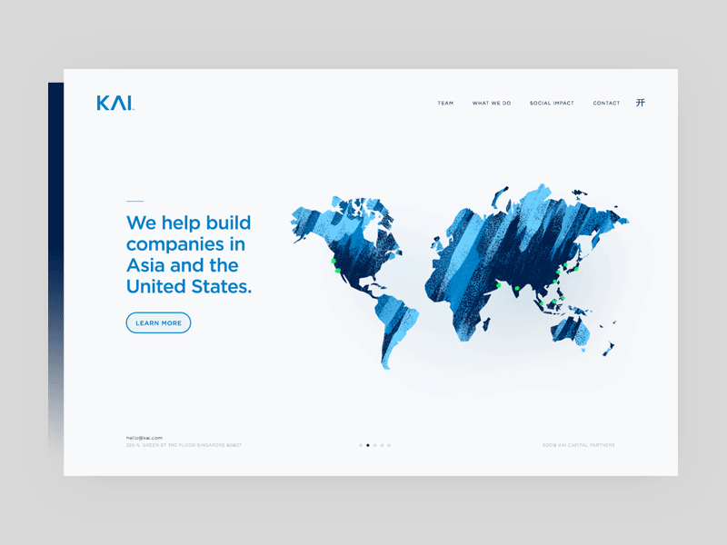 Kai Website_Homepage animation earth illustration map web