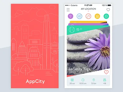 iOS Appcity app appcity building card city guied icons illustration ios iphone mobile splash