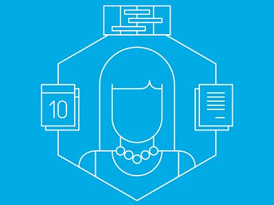 Project Manager (WIP) blue icons illustration manager vector woman