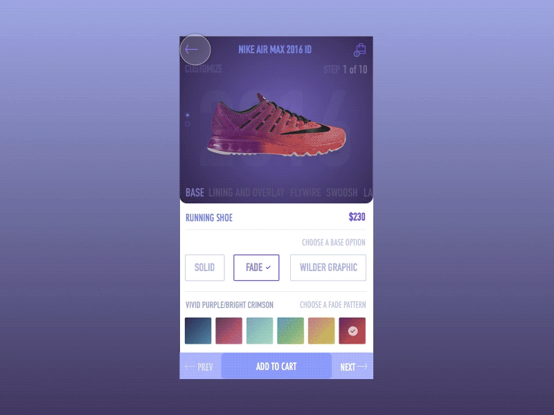 Nike Store Animation Part 1 air max card flat gif ios mobile nike nike air max principle sport store ui