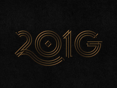 2016 Gatsby New Year's 2016 g gatsby geometry gold lines new years numbers nye type