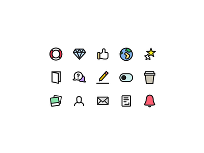 Bunch of Icons diamond earth edit flat icon icons ios profile