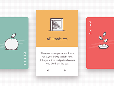 Foodly Collection Cards apple box cards collection ecommerce food herbal icons leaves shop ui vector