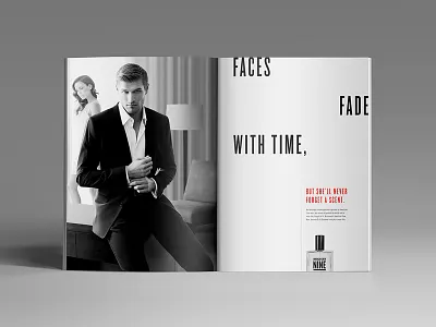 American Crew Fragrance Ad magazine publication typography