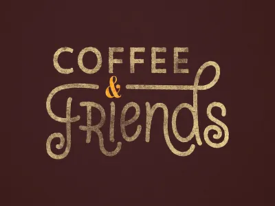 Coffee & Friends logo 2 coffee draft freehand friends handtype logo oneliner swirls swooshes